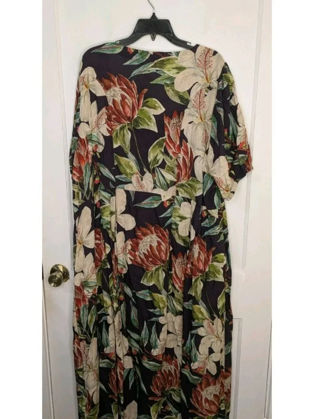 NWT Von Landon Ulla Popken Cottage Core Floral Black Dress Pocket Button Size 26